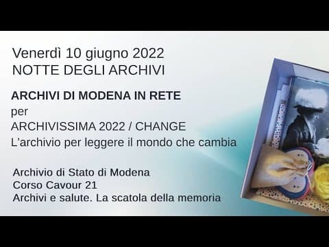 Archivi e salute. La scatola della memoria